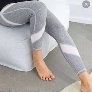 Aerie 7/8 grey white mesh leggings